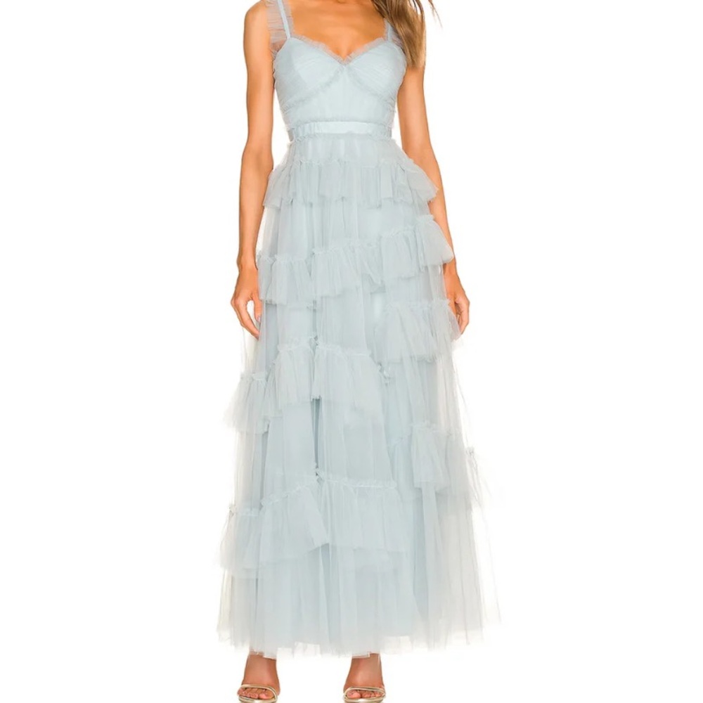 BCBG Luna Ruffled Evening Dress